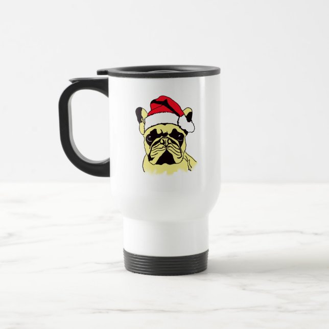 Chien de Noël en France Cartographie Voyage Mug (Gauche)