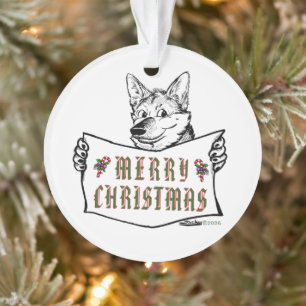 Chien de Noël : Joyeux Noël ! Ornement