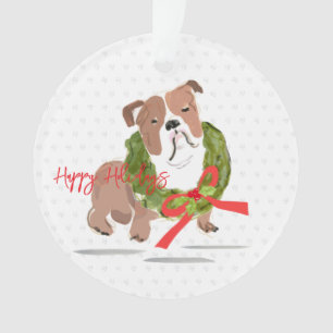 Chien de Noël Joyeux vacances Année Holly Chien