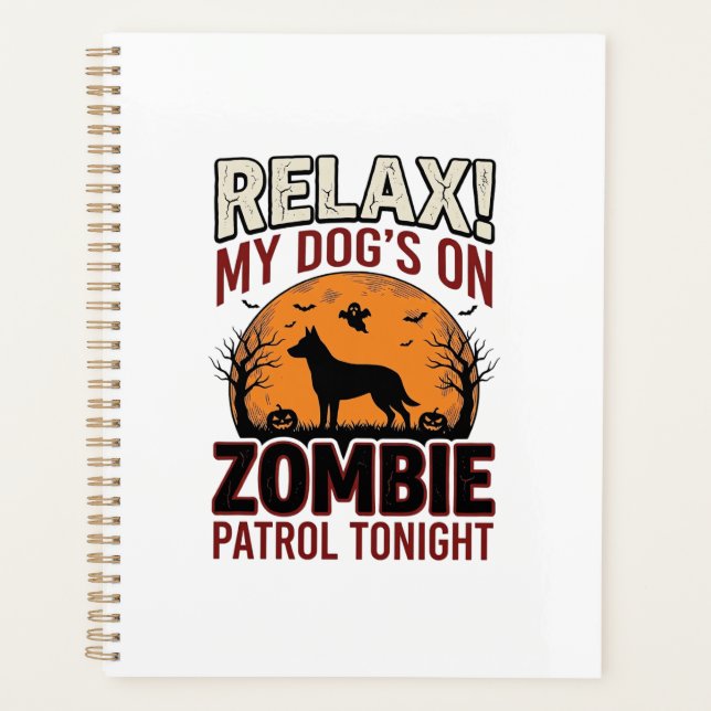 Chien de patrouille zombie Halloween Gravure vinta (Devant)