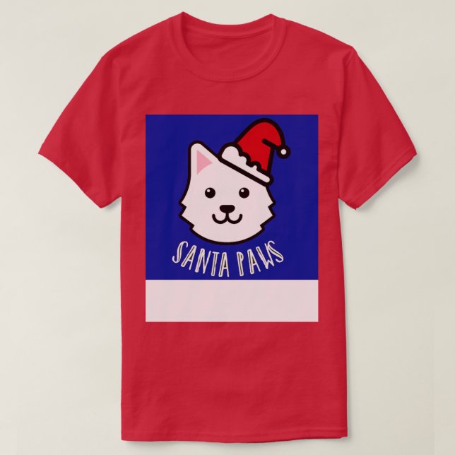 Chien de père Noël Paws TShirt (Design devant)