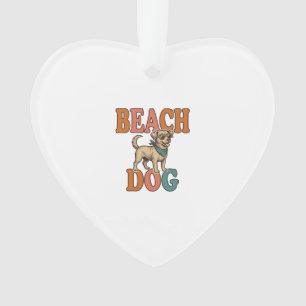Chien de plage gravure vintage conception graphiqu