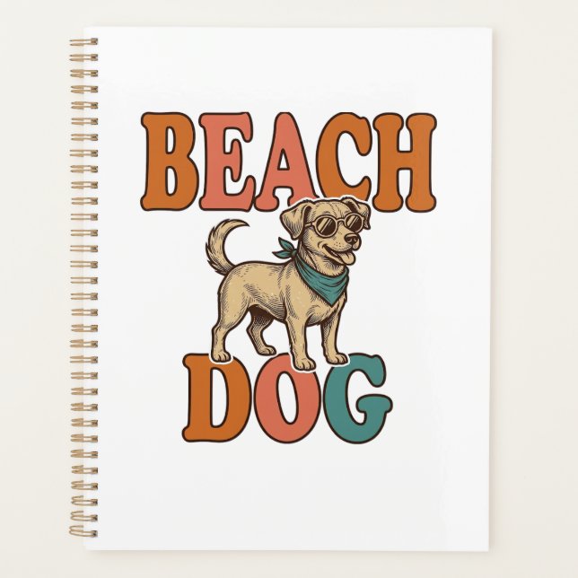 Chien de plage gravure vintage conception graphiqu (Devant)