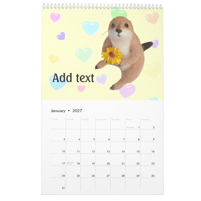 chien de prairie , Calendrier (Jan 2027)