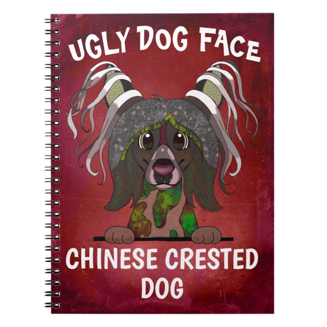 Chien de race chinoise unique laide Carnet visage  (Devant)