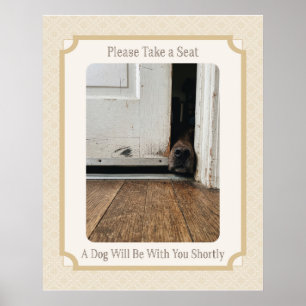 Chien de salle de bain : Affiche amusante pour les