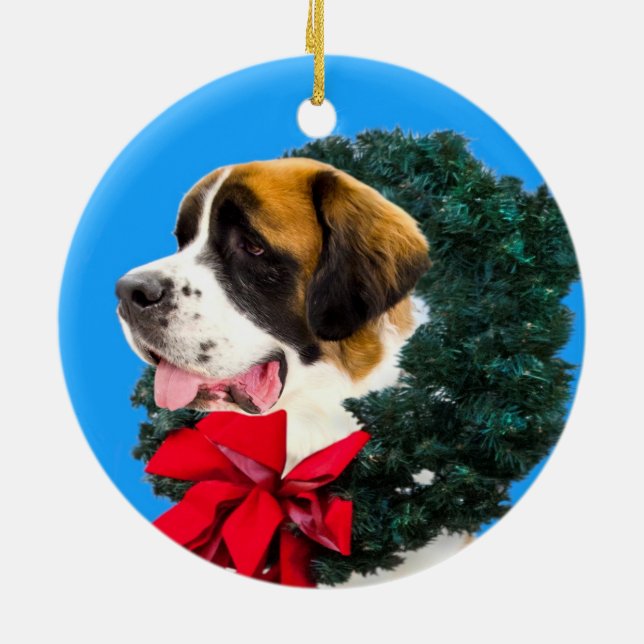 Chien de St Bernard avec ornement Wreath (Dos)