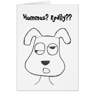 Chien de Stinkeye et carte de houmous