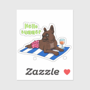 Chien de taule français Profitez de l'été Sticker