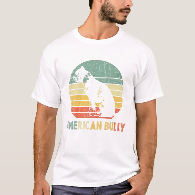 Chien de taureau américain rétro T-shirt Pitty Pit (Devant)