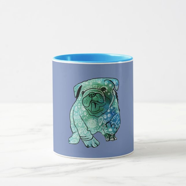 Chien de taureau français Mandala Combo Mug (Centre)