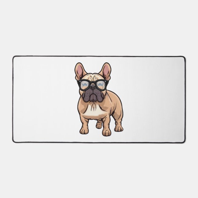 Chien de taureau français portant des lunettes (Recto)