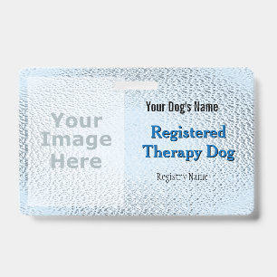 Chien de Thérapie Enregistré - Badge Bleu Clair