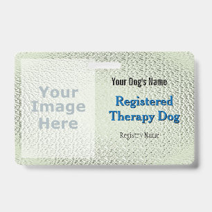 Chien de Thérapie Enregistré - Badge Vert Clair