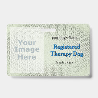 Chien de Thérapie Enregistré - Badge Vert Clair