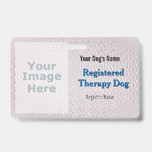 Chien de thérapie homologué - Badge rose clair