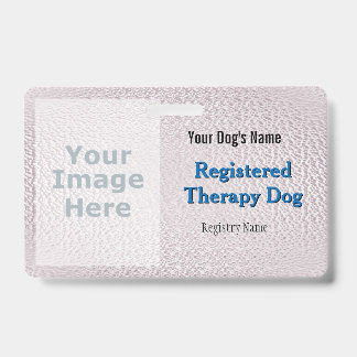 Chien de thérapie homologué - Badge rose clair