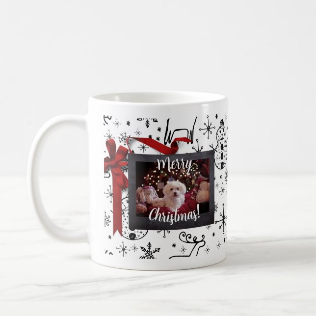 Chien de vacances de Noël Theme Café Mug (Gauche)