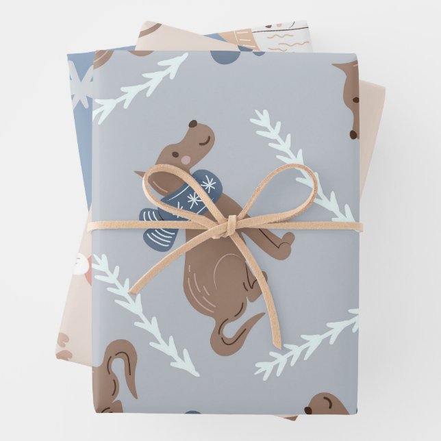 Chien de vacances ou papier d'enveloppement d'anni (En situation)