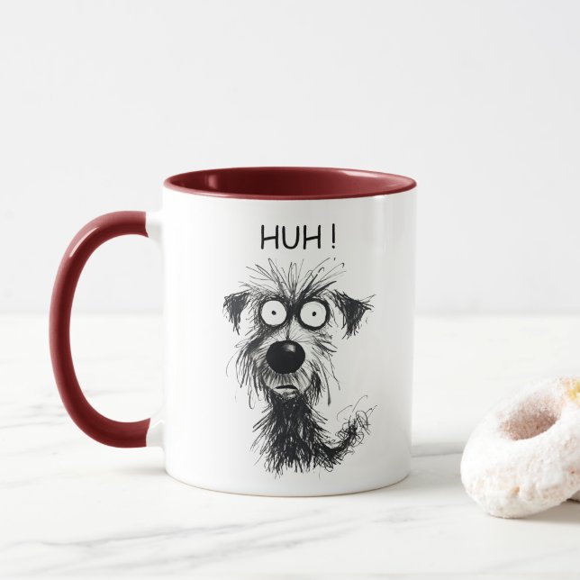 Chien de Whimsical HUH ! Drôle Combo Café Mug (Avec donut)