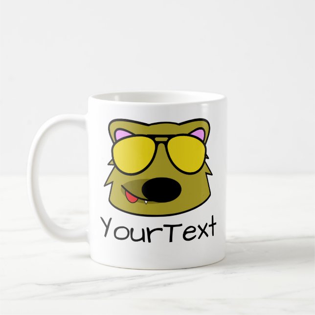 Chien Doodle visage Personnalisé café Mug (Gauche)
