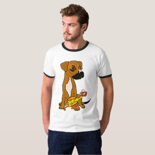 Chien drôle de mélange de boxeur avec le T-shirt