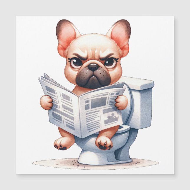 Chien drôle sur les toilettes (Devant)