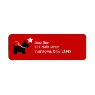 Chien écossais Christma Étiquettes