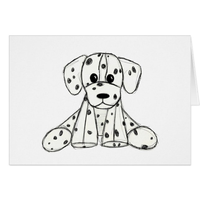 Chien en dalmate dessin simple noir (Devant horizontal)