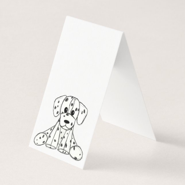 Chien en dalmate dessin simple noir (Front)