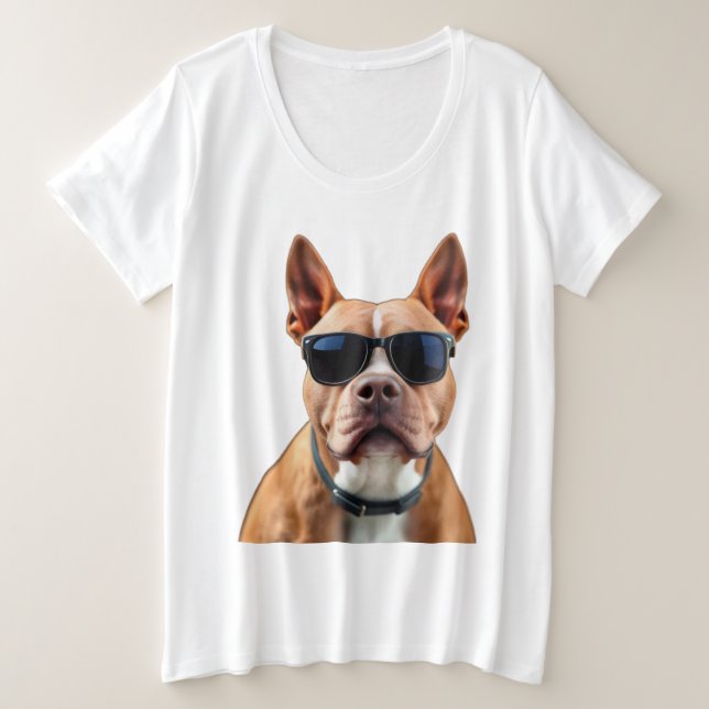Chien en lunettes de soleil Femme Plus-Size T-shir (Design devant)