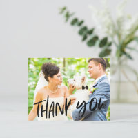 Chien en Mariage Photo Merci carte postale