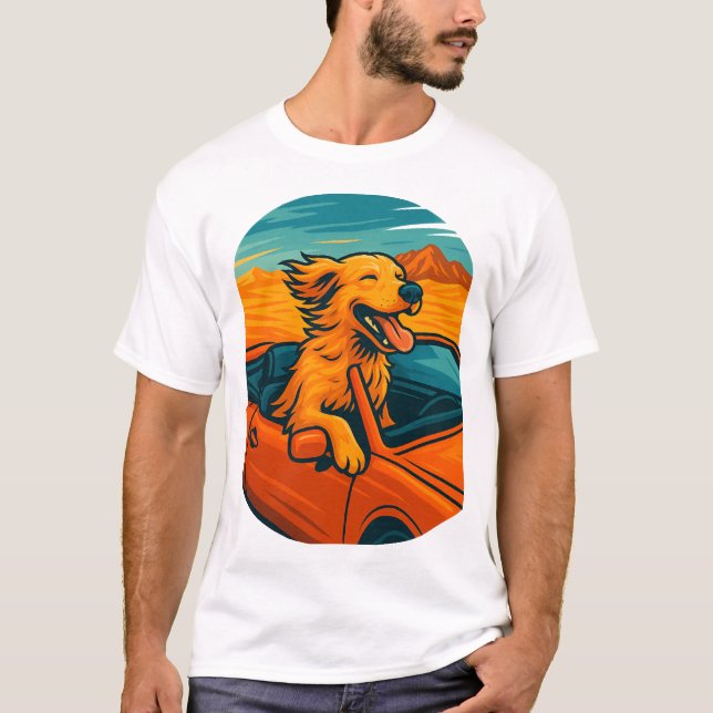 Chien en T-shirt décapotable (Devant)