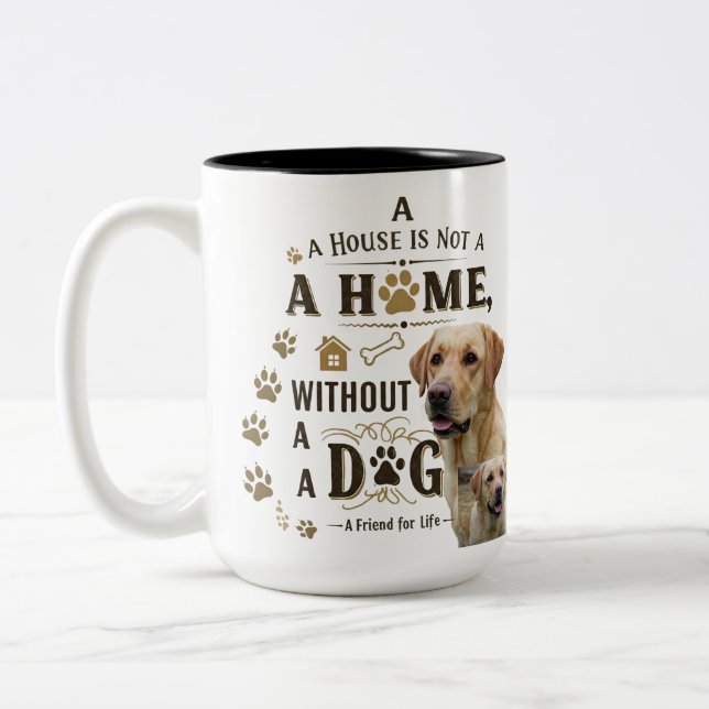 Chien est à la maison - Rustic Paw Log Mug (Gauche)