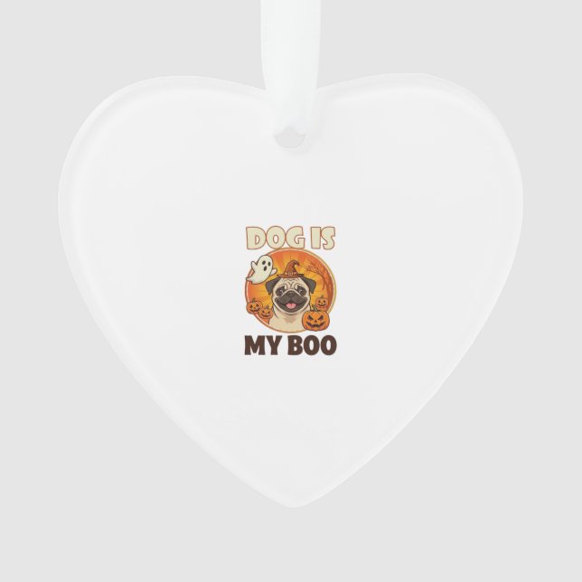 Chien Est Boo Pug Halloween Fantôme Citrouille (devant)