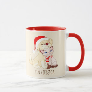 Chien et chat personnalisés mignons de tasse de