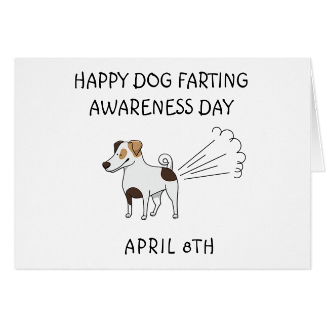 Chien Farting Jour de sensibilisation Funny Carte  (Devant horizontal)