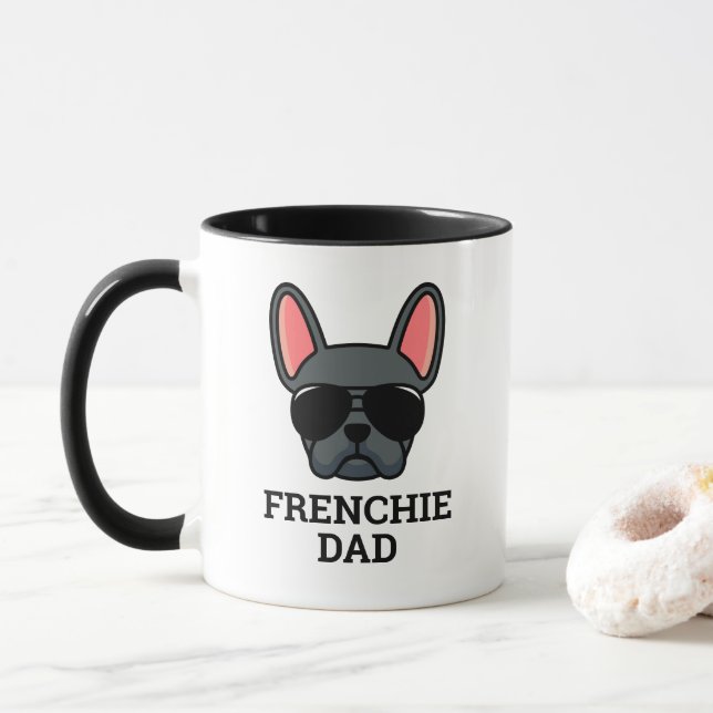 Chien Français Français Bleu Chien Français Mug Pa (Avec donut)