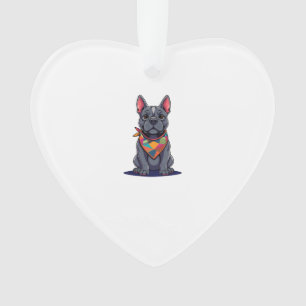 Chien Frenchie Pitbull mignon avec Art Bandana