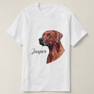 Chien géométrique Brown Ajouter le nom T-shirt