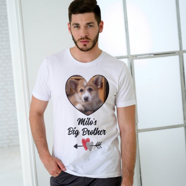 Chien grand frère photo personnalisée T-shirt (Créateur téléchargé)