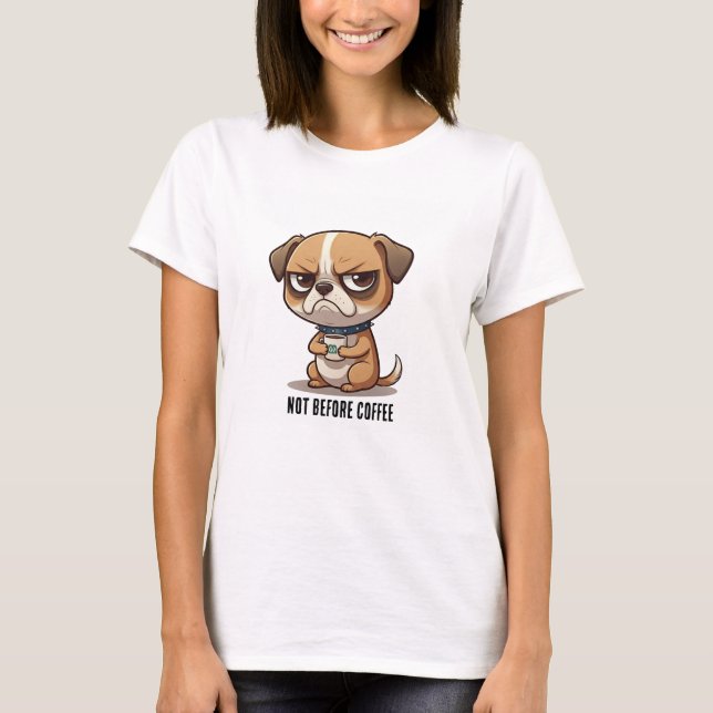 Chien grincheux avec T-shirt café (Devant)