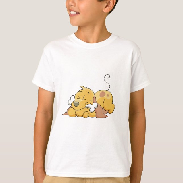 Chien heureux avec des T-shirts et des cadeaux (Devant)