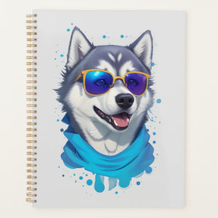 Chien Husky Portant du verre soleil dans la lueur