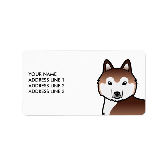 Chien Husky Sibérien de cuivre & Étiquette de text (Devant)