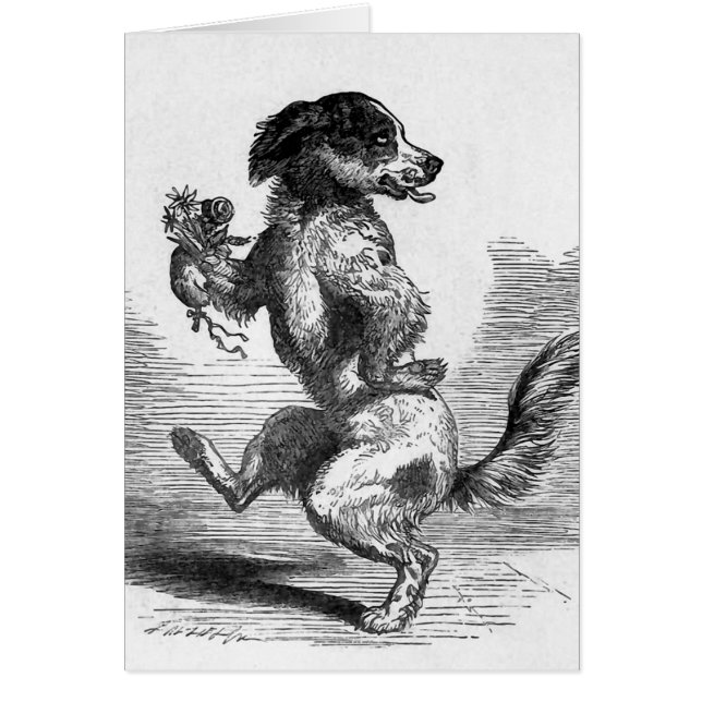 "Chien illustration vintage dansant gabarit" (Devant)