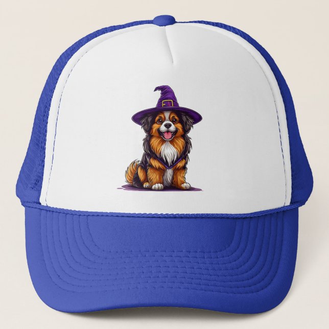 Chien joyeux portant un Casquette sorcier (Devant)