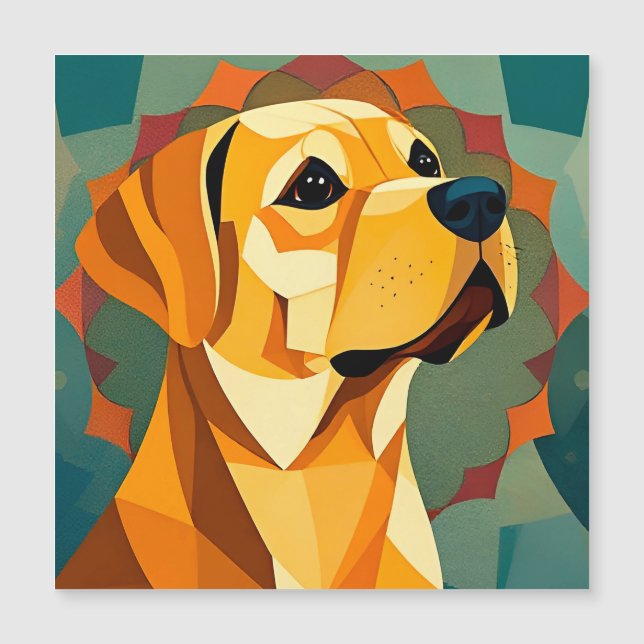 Chien Labrador Retriever Jaune Art Géométrique (Devant)