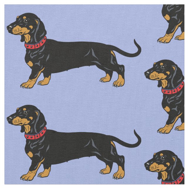 chien lisse dachshund ... illustration tissu (Fermer)