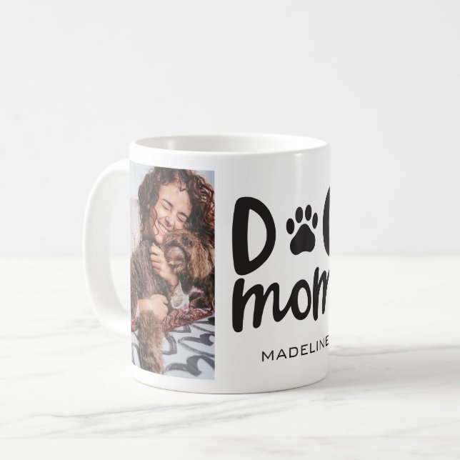 Chien Maman 2 Photo Nom Café Mug Cup (Devant gauche)